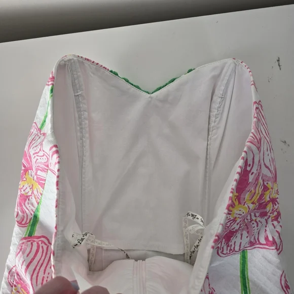NWT Lilly Pulitzer Angela Strapless Dress 4 Resort White Clover Cup - Picture 12 of 12